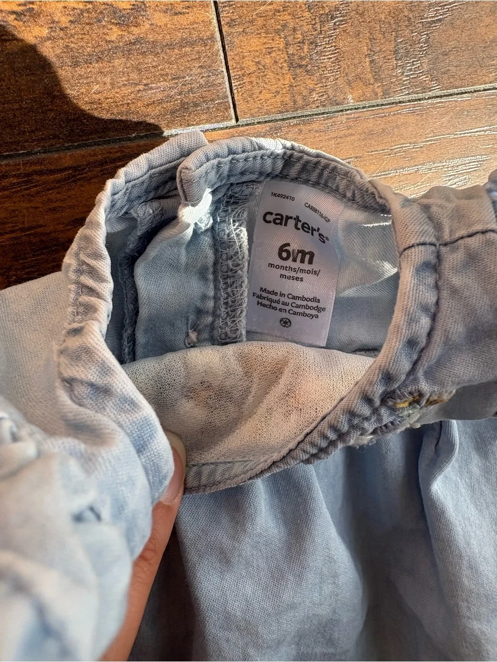 Light Blue Embroidered Denim Dress